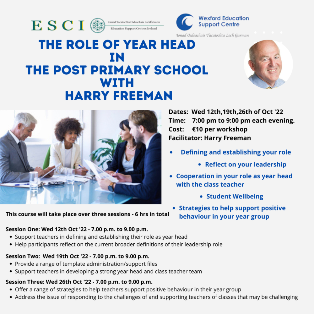 The Role of the Year Head in the Post Primary School Evening OnePost