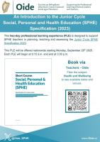 2025 Oide An Introduction to the Junior Cycle Social, Personal and Health Education (SPHE) Specification (2023)(PLE through medium of English)JCSPHE