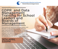 GDPR  and Data Management Training for School Leaders and Boards of Management