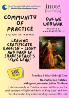 Light & Dark in Shakespeare's King Lear - English Community of Practice with guest presenter Julian Girdham 