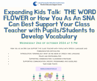 Expanding Kids Talk:  THE WORD FLOWER or How You As An SNA Can Best Support Your Class Teacher with Pupils/Students to Develop Vocabulary