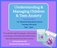 COURSE FULL - Understanding & Managing Children and Adolescent Anxiety - A Talk for Parents and Teachers