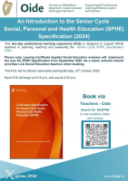 2025 Oide Introduction to Senior Cycle Social, Personal and Health Education ( SPHE ) Specification 2024 (PLE through medium of English)SCSPHE